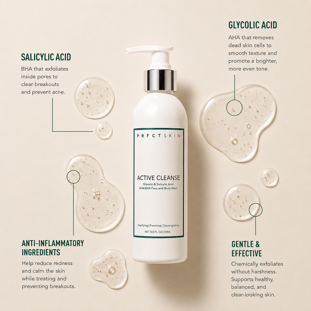 Active Cleanse: BHA/AHA Salicylic + Glycolic Exfoliating Cleanser - View 2
