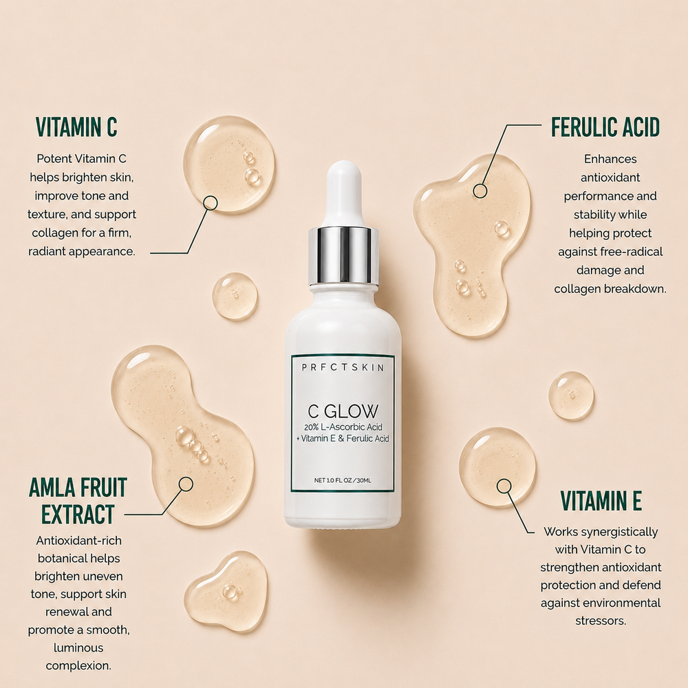 C Glow Serum: Antioxidant Defense + Skin Renewing - 20% Vitamin C E and Ferulic Acid - View 2