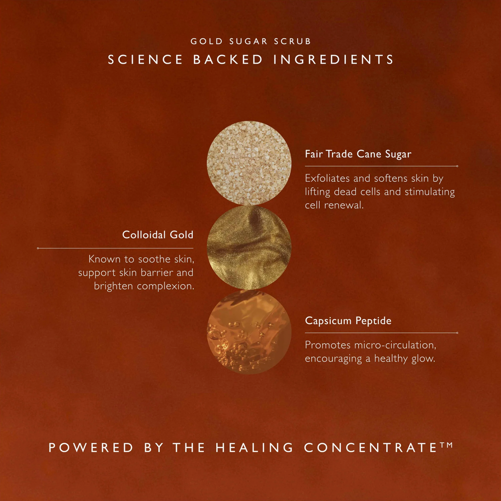 Omorovicza Gold Sugar Scrub: Smooth & Illuminate - Colloidal Gold | Cane Sugar | Capsicum Peptide - View 3