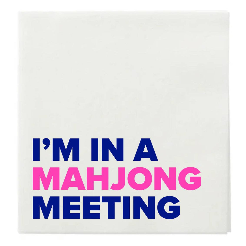 Mahjong Cocktail Napkins - I'm In A Mahjong Meeting - View 1