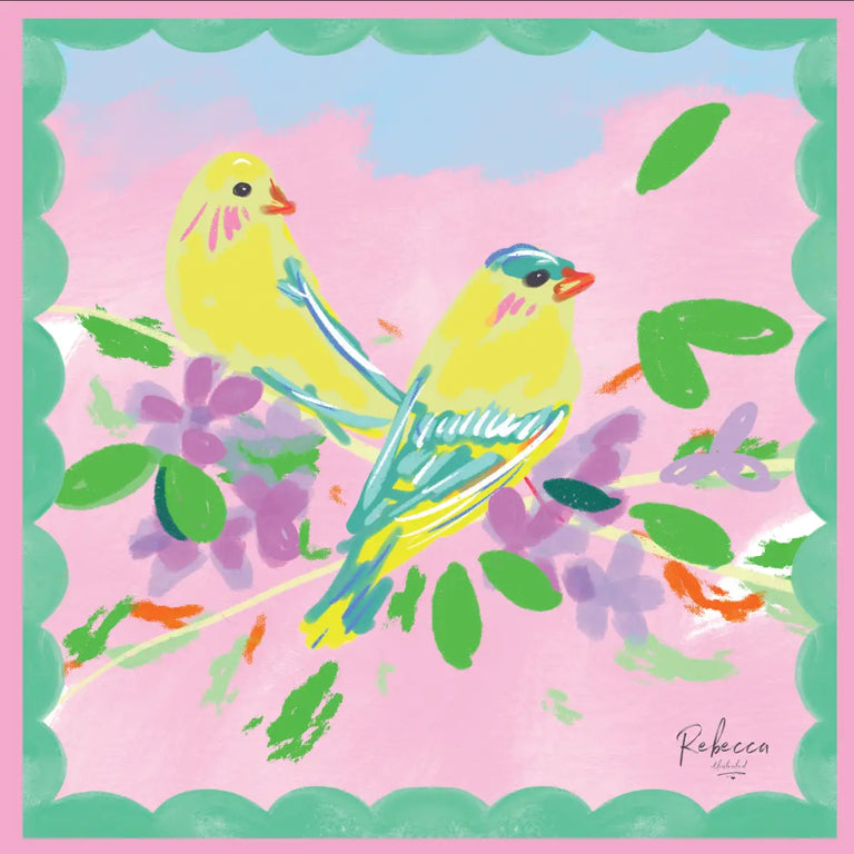 Canaries Mahjong Mat by Rebecca Illustrated**PREORDER**