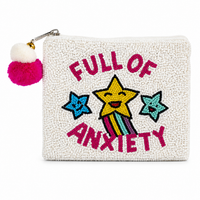 Full of Anxiety Beaded Pouch