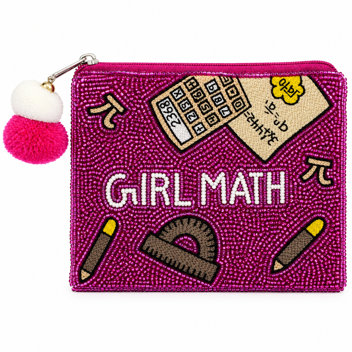 Girl Math Beaded Pouch