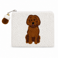 Golden Doodle Beaded Pouch