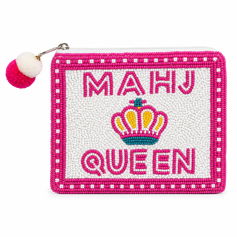 Mahj Queen Beaded Pouch