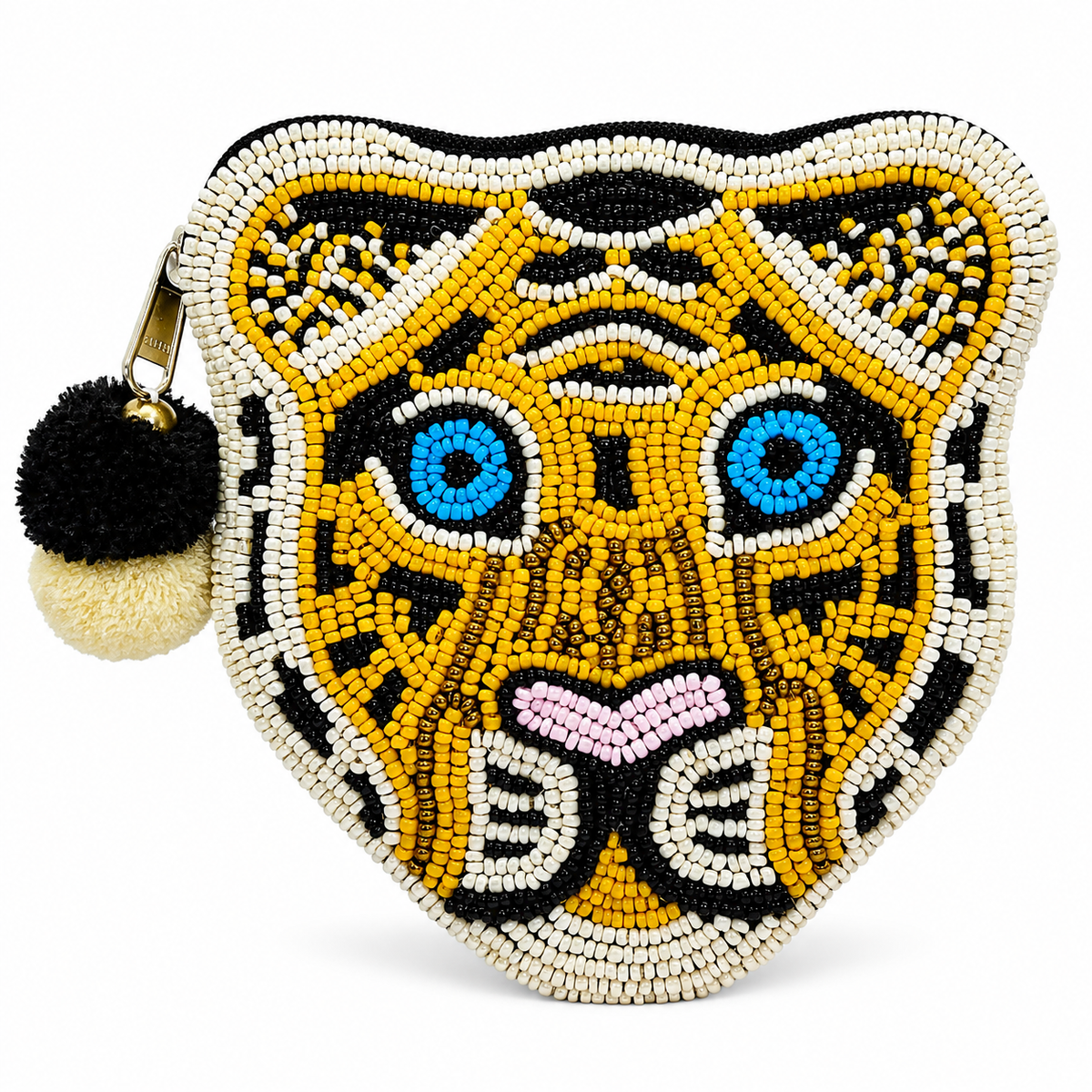 Tiger Face Beaded Pouch