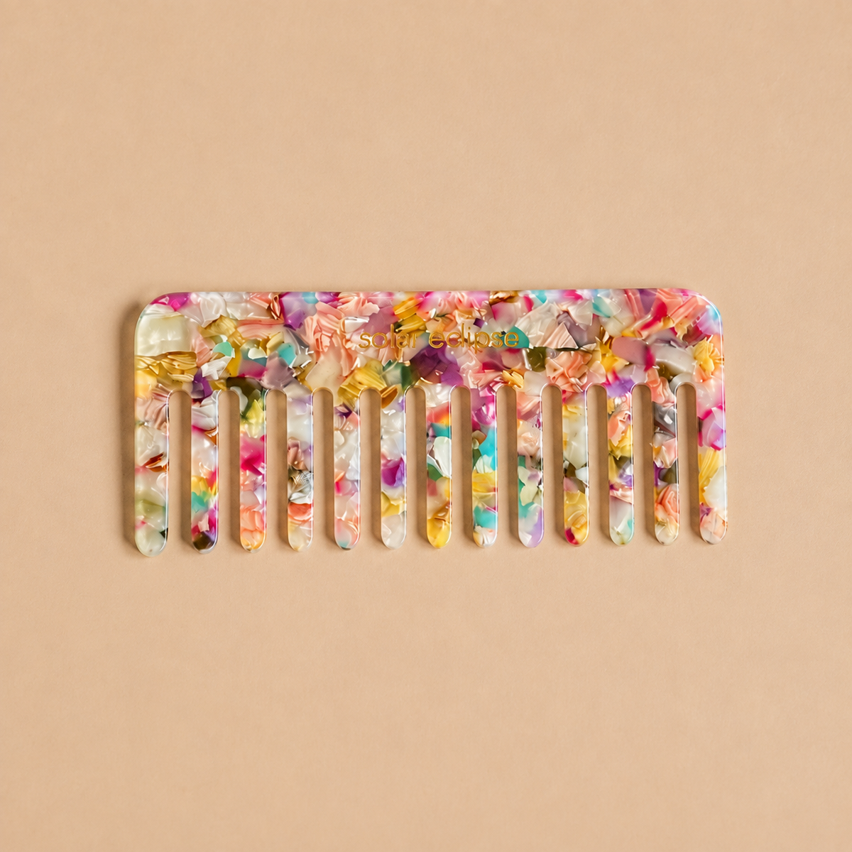 Solar Eclipse Detangling Wide Tooth Hair Comb | Eco-Friendly Acetate
