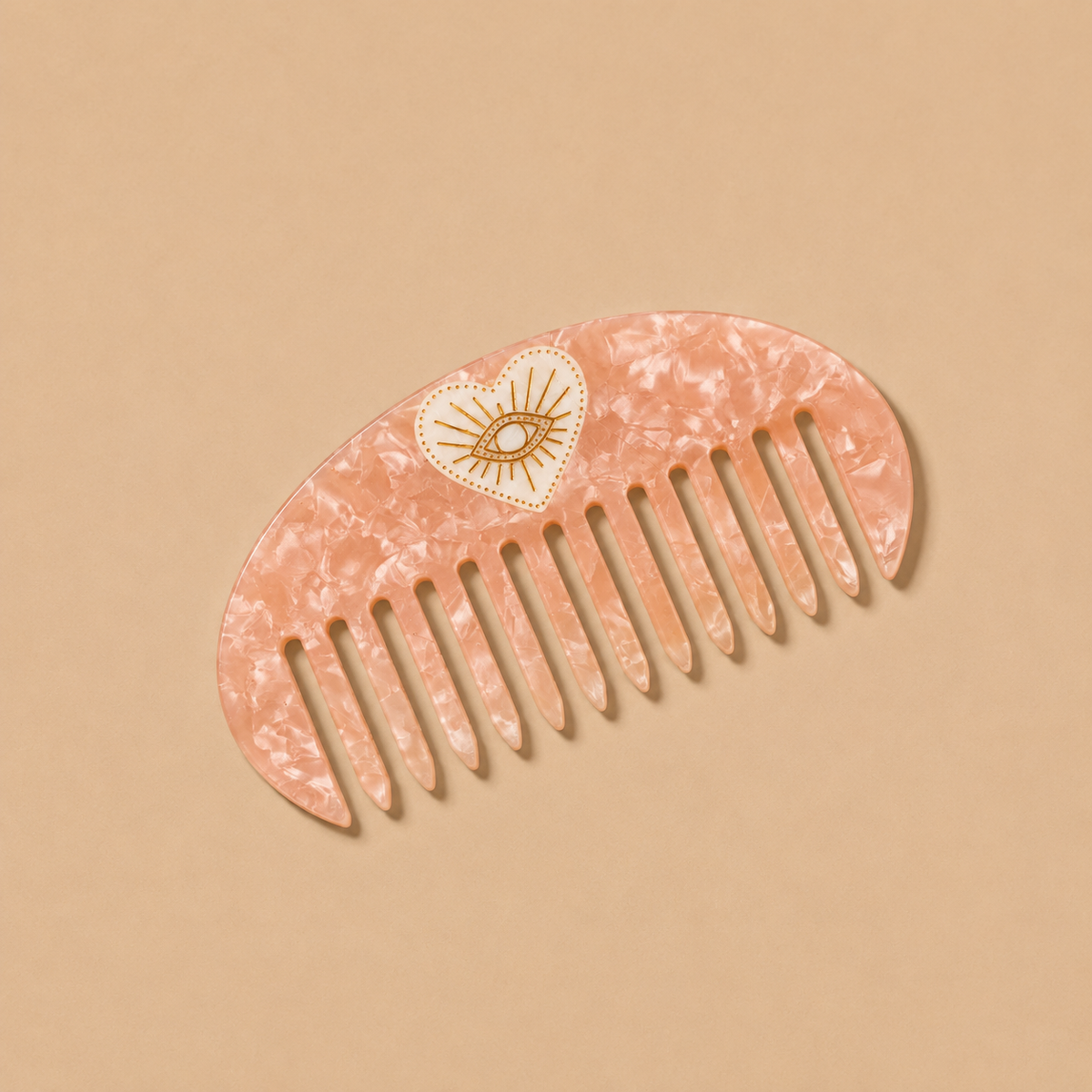 Solar Eclipse Hand-painted Celestial Heart Gua Sha Treatment Comb | Eco-Friendly