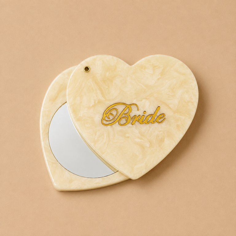 Solar Eclipse Hand-Painted Bride Compact Mirror | Eco friendly