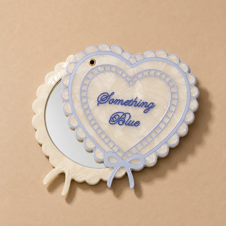 Solar Eclipse Hand-Painted Something Blue Compact Mirror | Eco friendly
