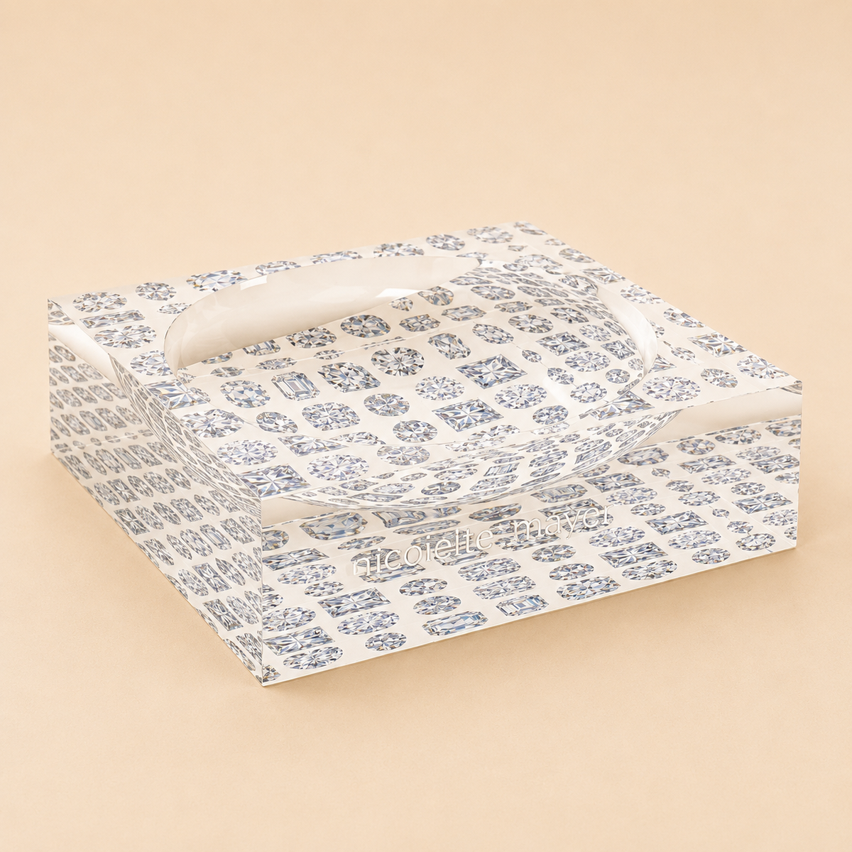 Nicolette Meyer Acrylic Catchall Dish - "Bougie Diamonds"