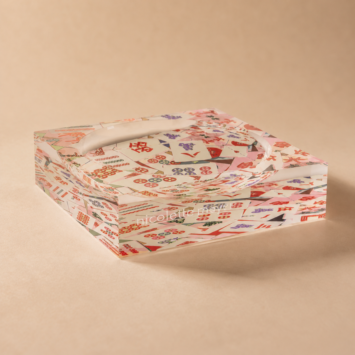 Nicolette Meyer Acrylic Catchall Dish - "Abstract Mahjong"