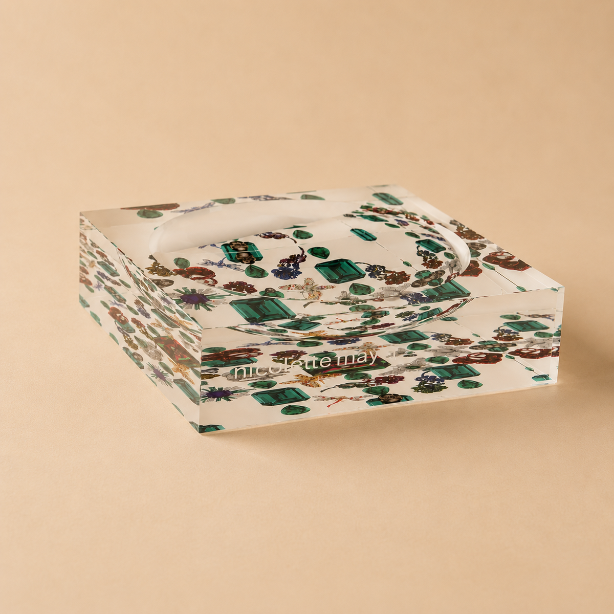 Nicolette Meyer Acrylic Catchall Dish - "Emeralds"