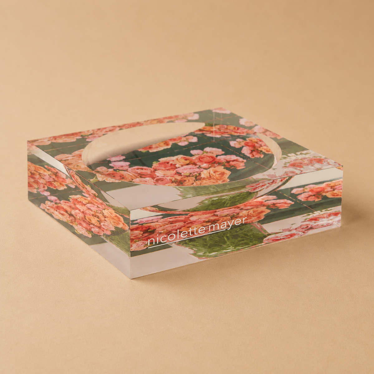 Nicolette Meyer Acrylic Catchall Dish - "Ranunuculus Blooms"