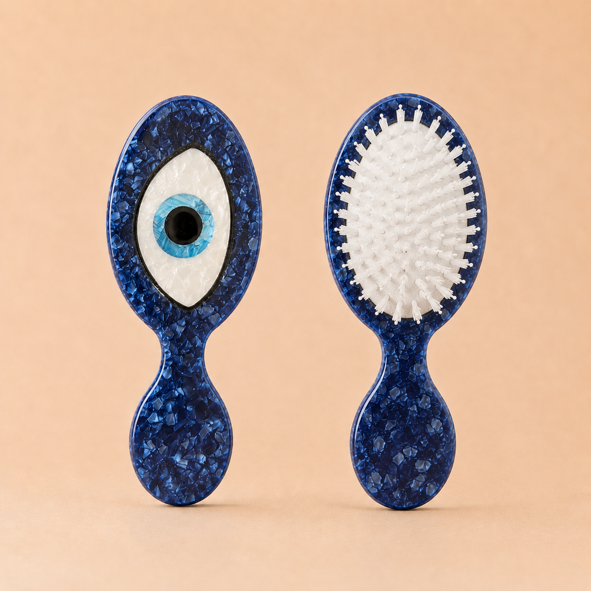 Solar Eclipse Hand-Painted Evil Eye Handbag Hero Brush | Eco-Friendly