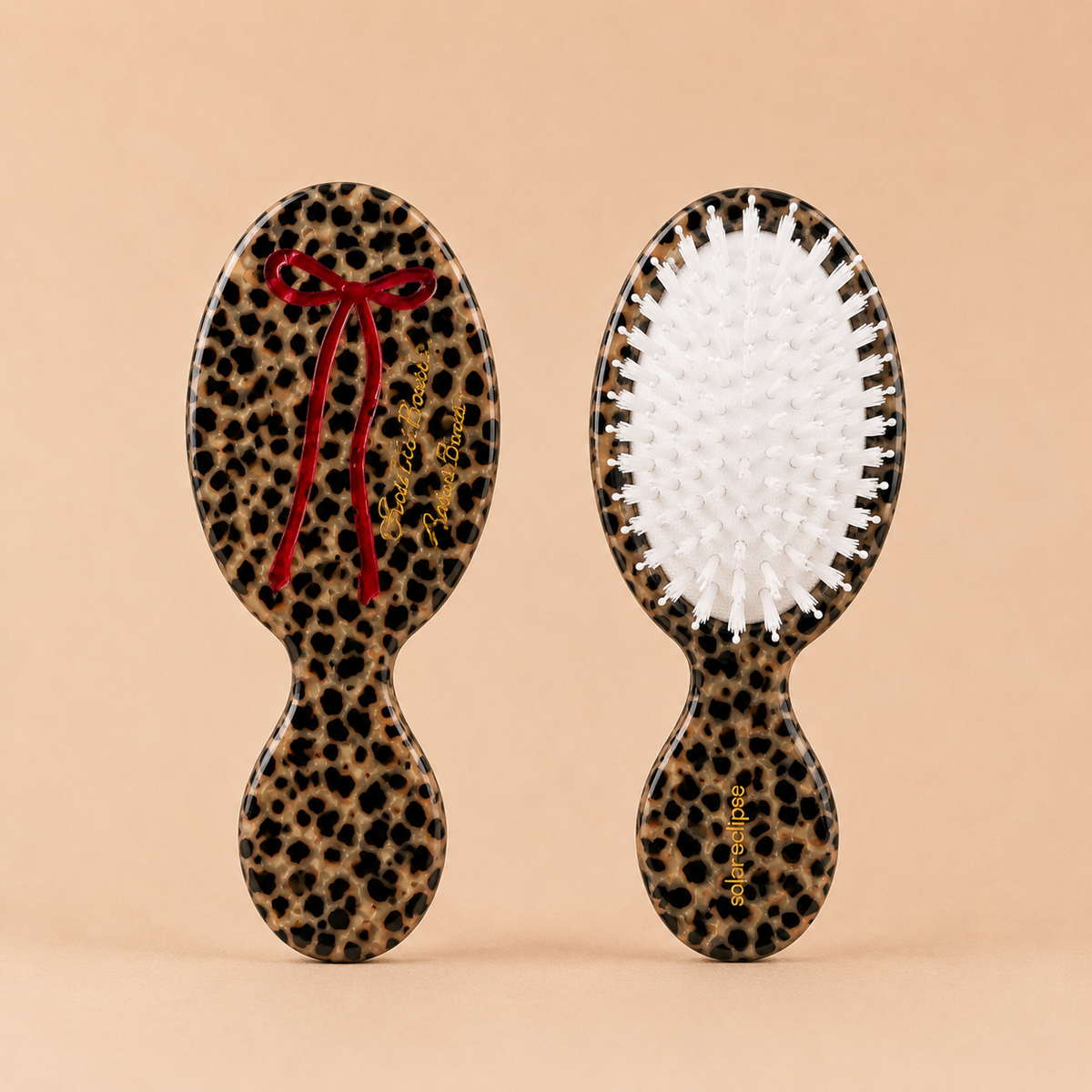 Solar Eclipse Hand-painted Leopard Bow Handbag Hero Brush | Eco-Friendly
