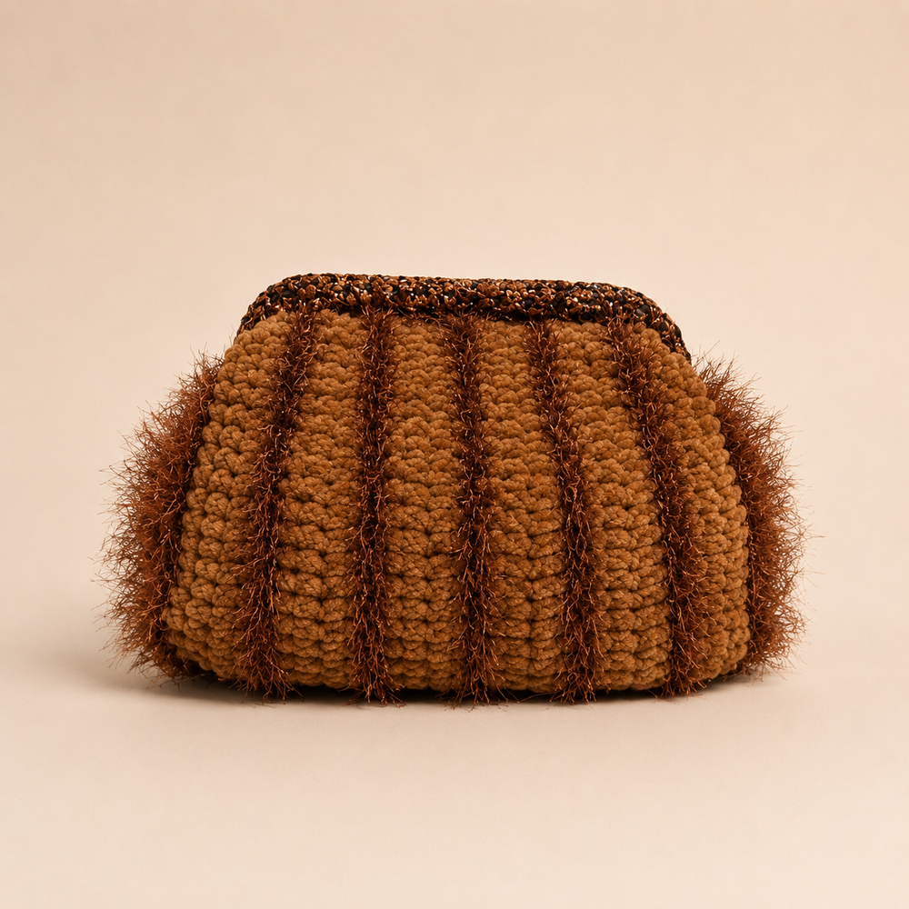 Nadia Dafri Ayse Clutch - Brown & Bronze - View 1