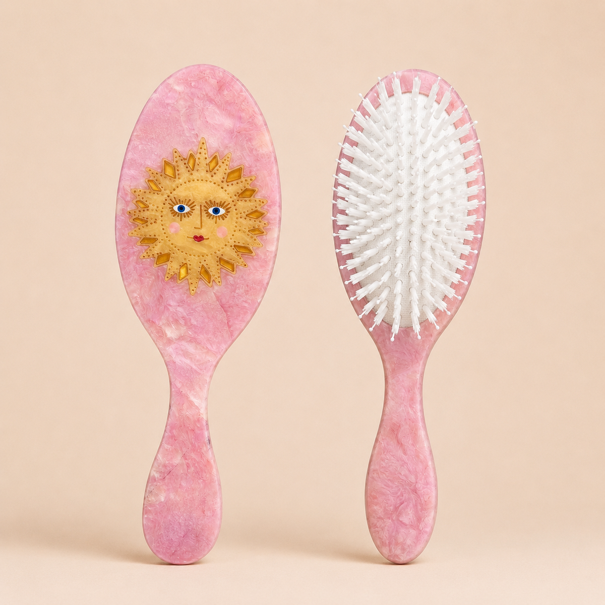 Solar Eclipse Hand-Painted Celestial Sun Amazing Hair Day Brush | Eco-Friendly