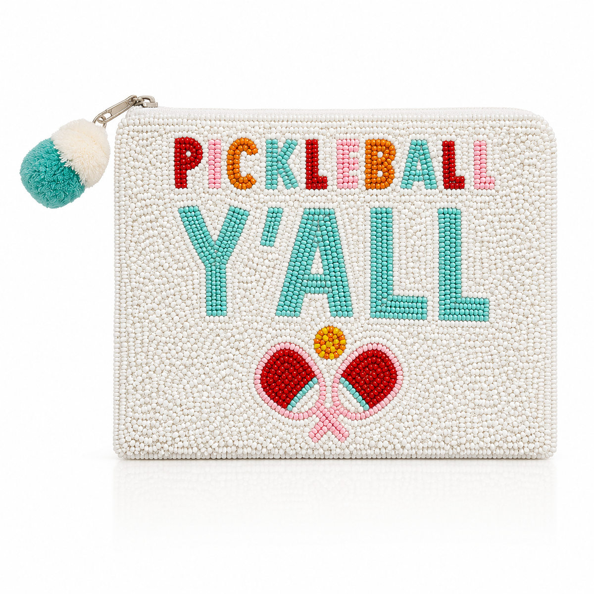 "Pickleball Y'all" Beaded Coin Pouch