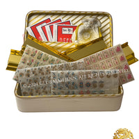 Sirens Mother of Pearl Travel Mahjong Set with Gold Mirrored Racks by Club Mah Jenn