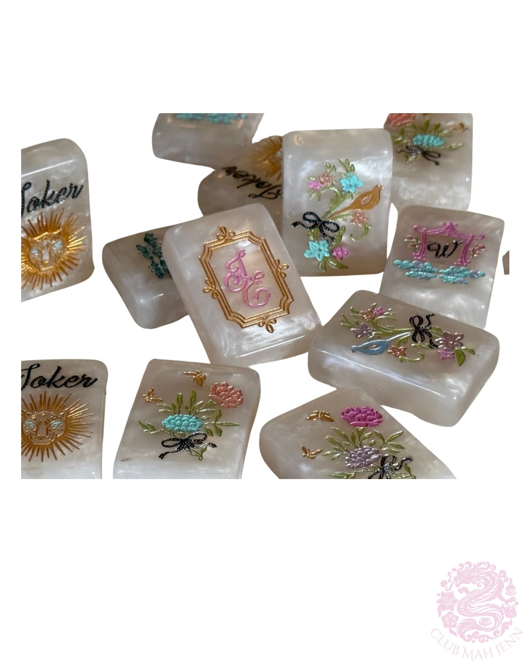 Pearl Royale Miss Poochie Mother of Pearl Luxury Mahjong Set by Club Mah Jenn  *PREORDER**