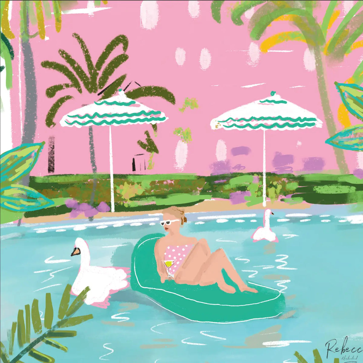 Maxine Mahjong Mat by Rebecca Illustrated