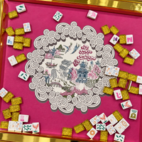 D'or Chinoise Leatherette Mahjong Mat (Magenta) by Club Mah Jenn