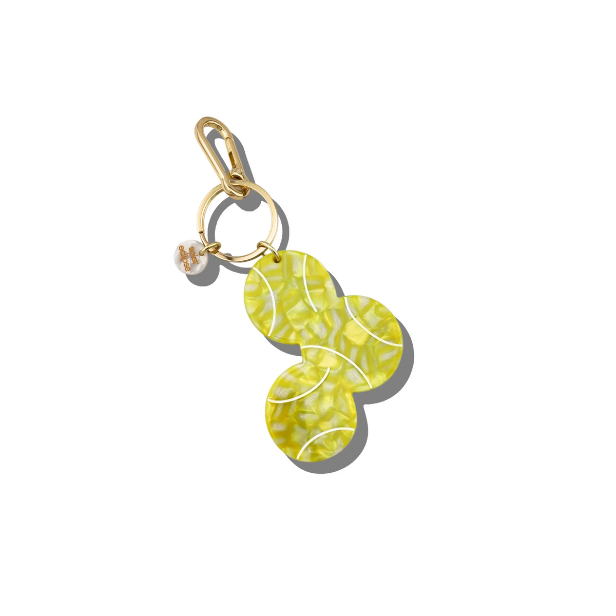 Solar Eclipse Hand-painted Tennis Ball Bag Charm + Keychain | Eco-Friendly