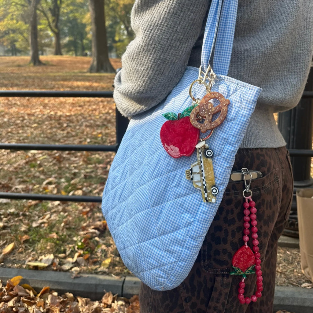 Hand-painted Strawberry Gemstone Bracelet Phone Chain
