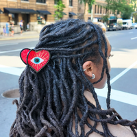 Solar Eclipse Hand-painted Lucky Eye Heart Hair Claw Clip | Eco-Friendly