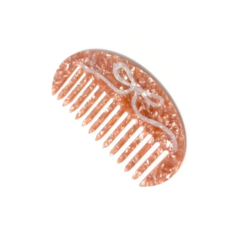 Solar Eclipse Hand-painted Ballet Bow Gua Sha Treatment Hair Comb | Eco-Friendly - View 1