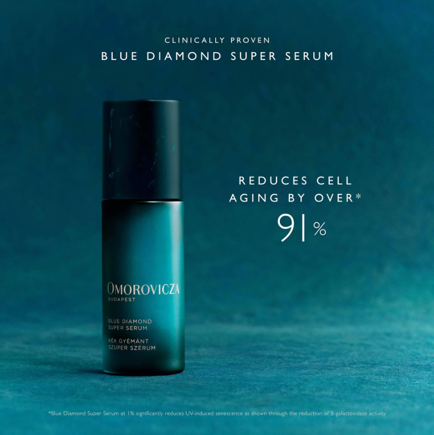 Omorovicza Blue Diamond Super Serum: Reverse Cellular Aging - Hollyhock Stem Cells | Tetrapeptides - View 2