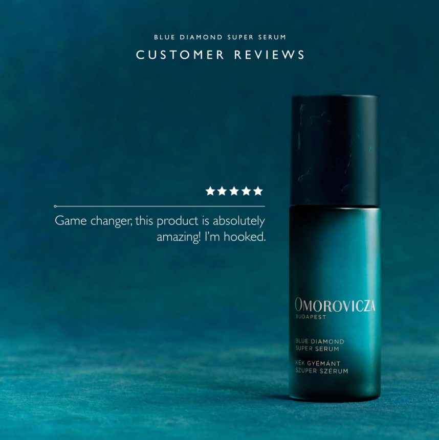 Omorovicza Blue Diamond Super Serum: Reverse Cellular Aging - Hollyhock Stem Cells | Tetrapeptides - View 5