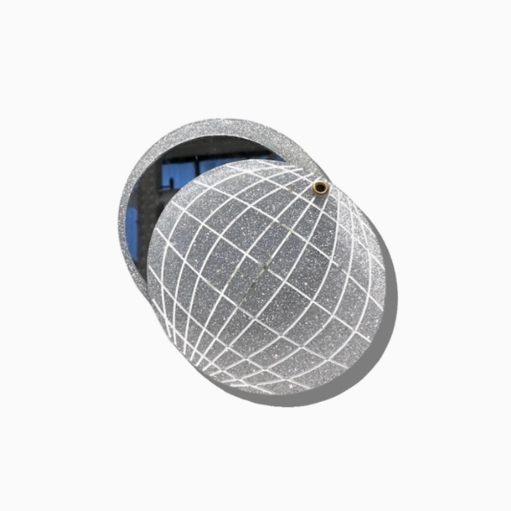 Solar Eclipse Hand-Painted Disco Ball Compact Mirror