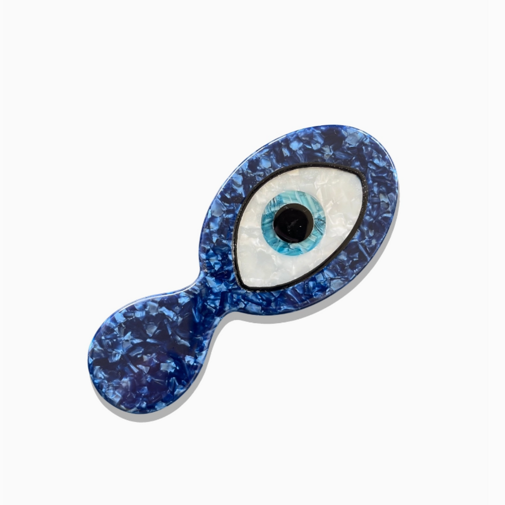 Solar Eclipse Hand-Painted Evil Eye Handbag Hero Brush | Eco-Friendly