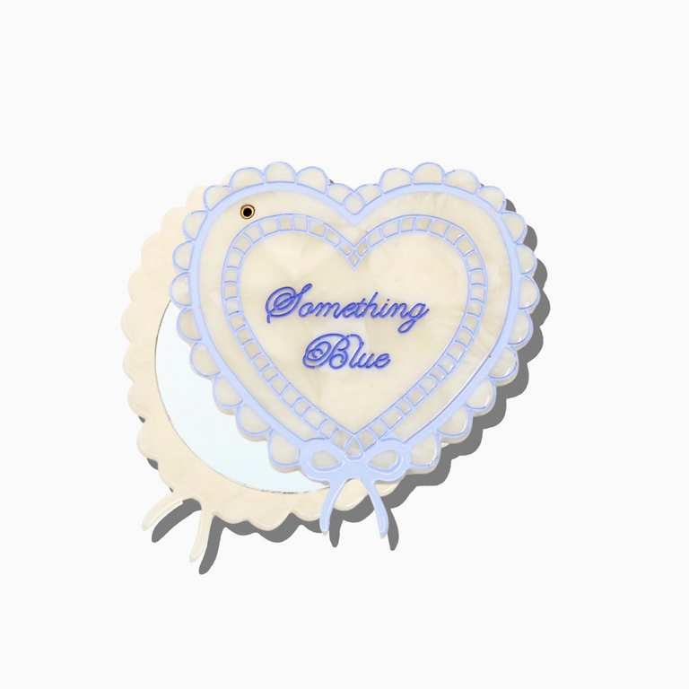 Solar Eclipse Hand-Painted Something Blue Compact Mirror | Eco friendly