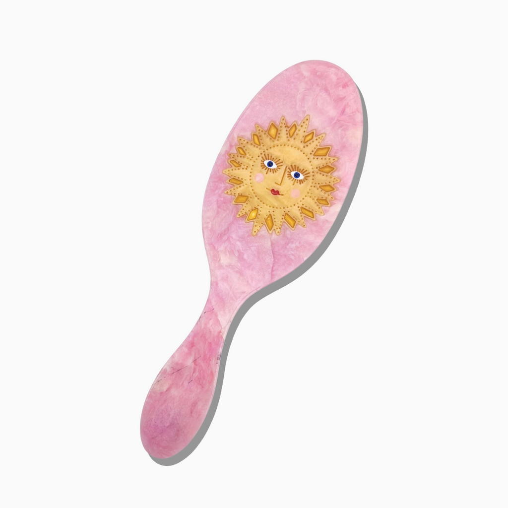 Solar Eclipse Hand-Painted Celestial Sun Amazing Hair Day Brush | Eco-Friendly