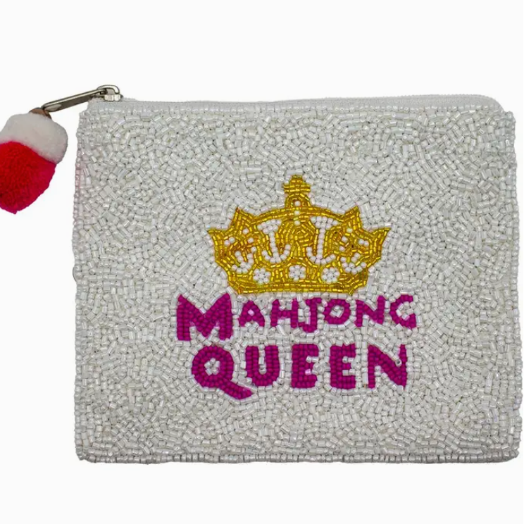 Mahjong Queen Beaded Coin Pouch