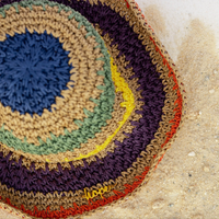 Braided Raffia Bucket Hat Rainbow
