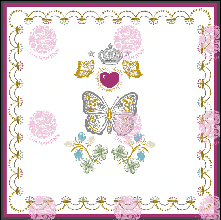 D'or Flower Leatherette Mahjong Mat by Club Mah Jenn**PREORDER**