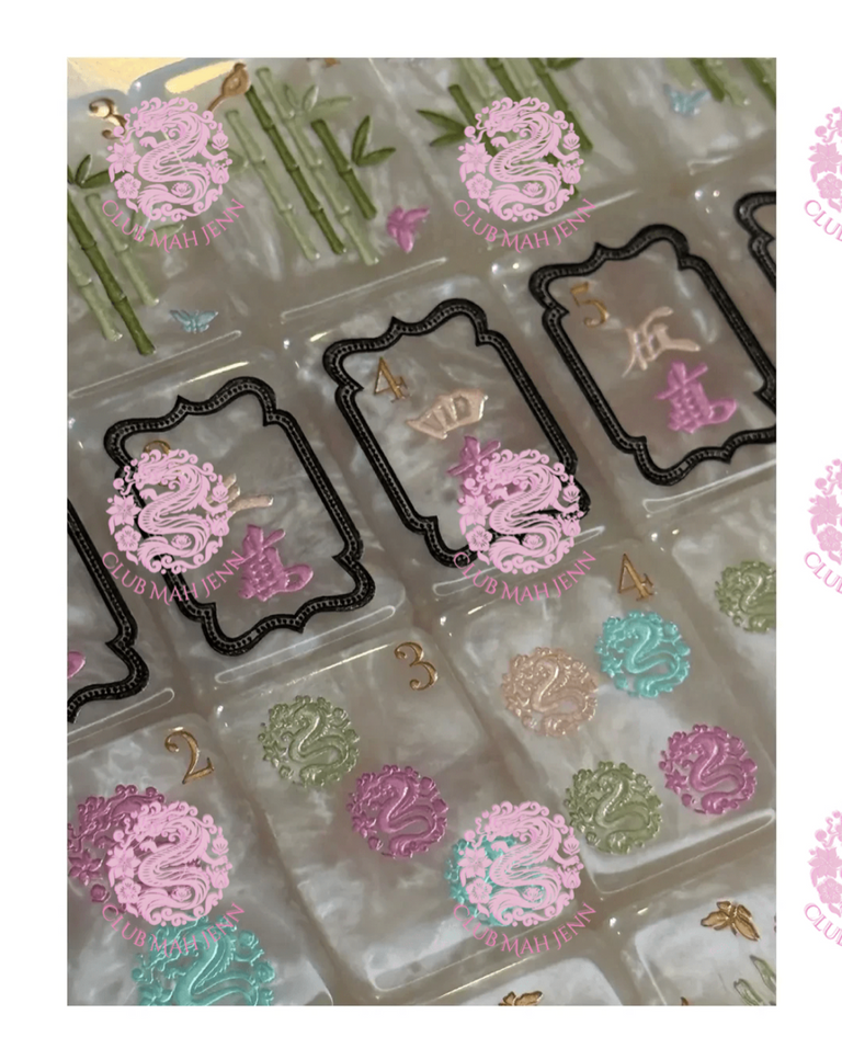 Pearl Royale Miss Poochie Mother of Pearl Luxury Mahjong Set by Club Mah Jenn**PREORDER**