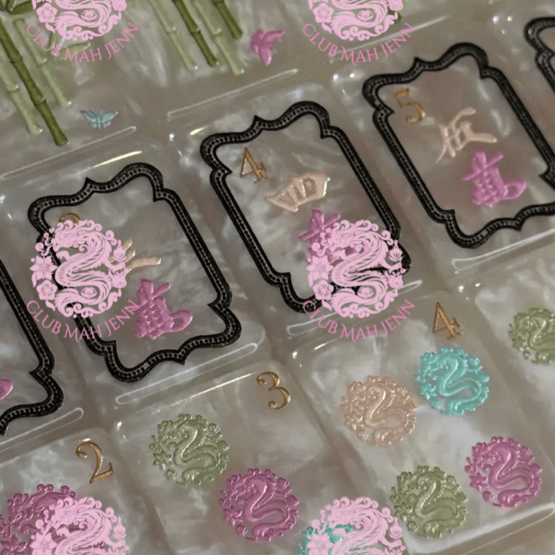 Pearl Royale Miss Poochie Mother of Pearl Luxury Mahjong Set by Club Mah Jenn**PREORDER**