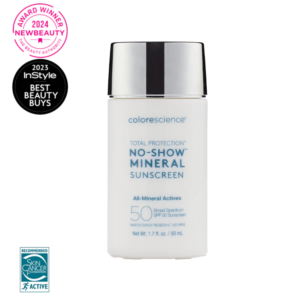 Colorescience Total Protection® No-Show™ Mineral Sunscreen SPF 50 - Award Winning All-Mineral Sheer Translucent Sunscreen