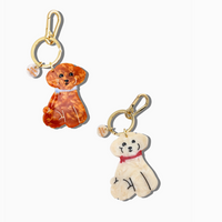 Solar Eclipse Hand-Painted Goldendoodle Bag Charm Keychain | Eco-Friendly