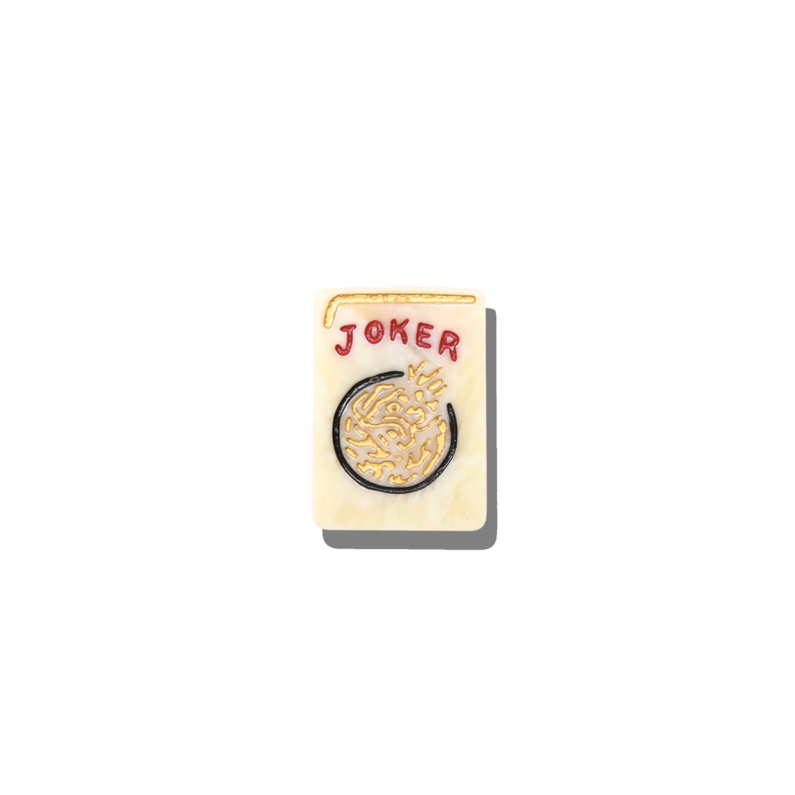 Solar Eclipse Hand-Painted Mahjong Brooch Pin