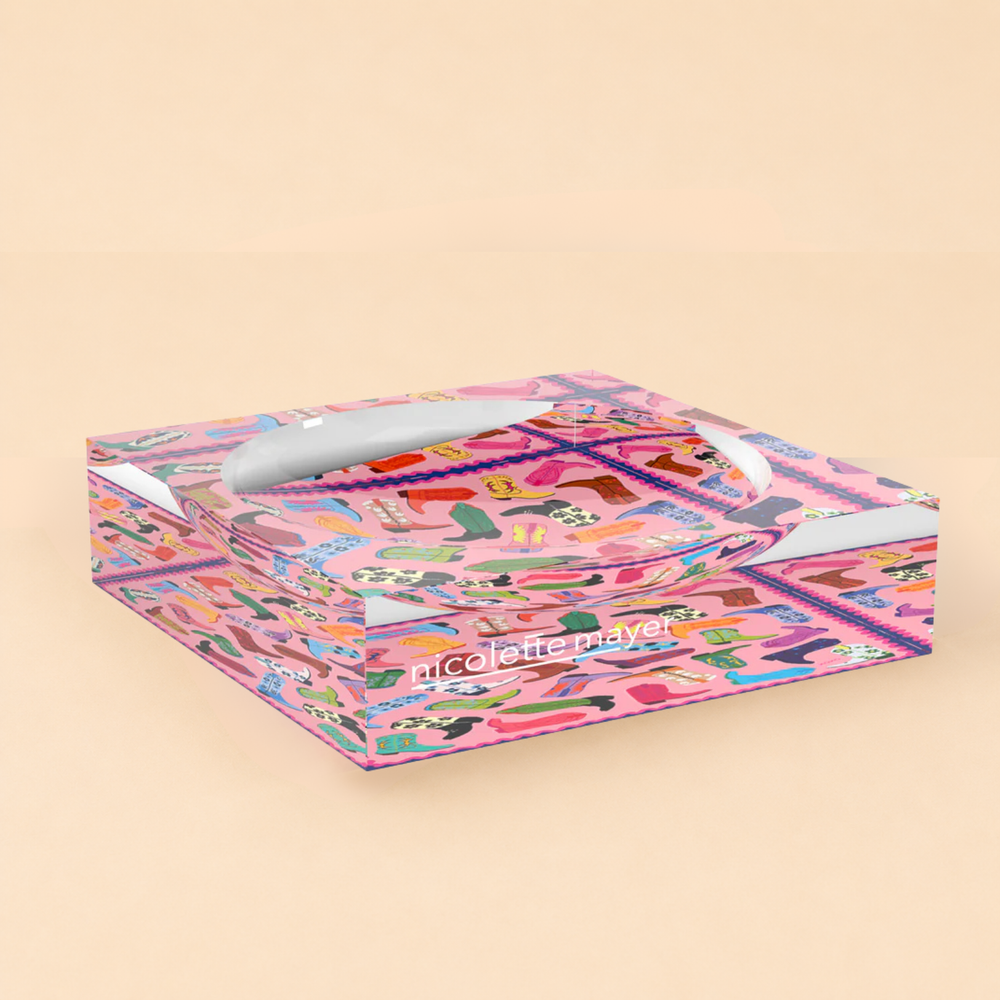 Nicolette Meyer Acrylic Catchall Dish - "Cowboy Boots"