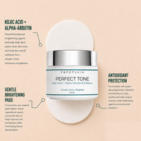 Perfect Tone Pads: Discoloration Fading + Brightening Pads with Kojic Acid | Alpha-Arbutin