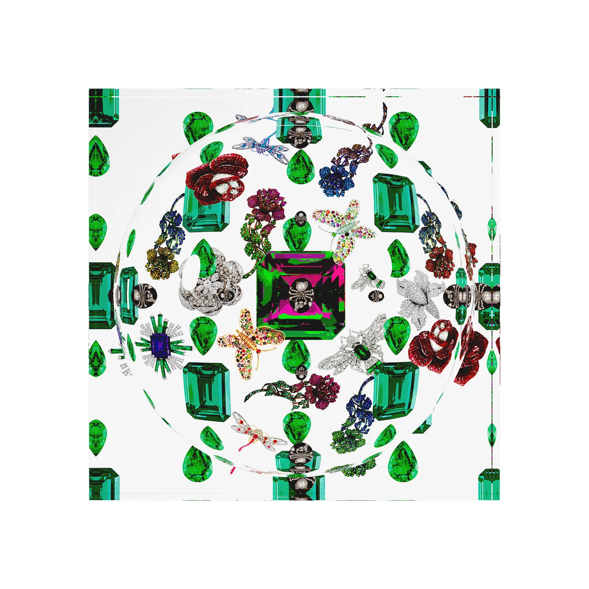 Nicolette Mayer Acrylic Catchall Dish - "Emeralds"