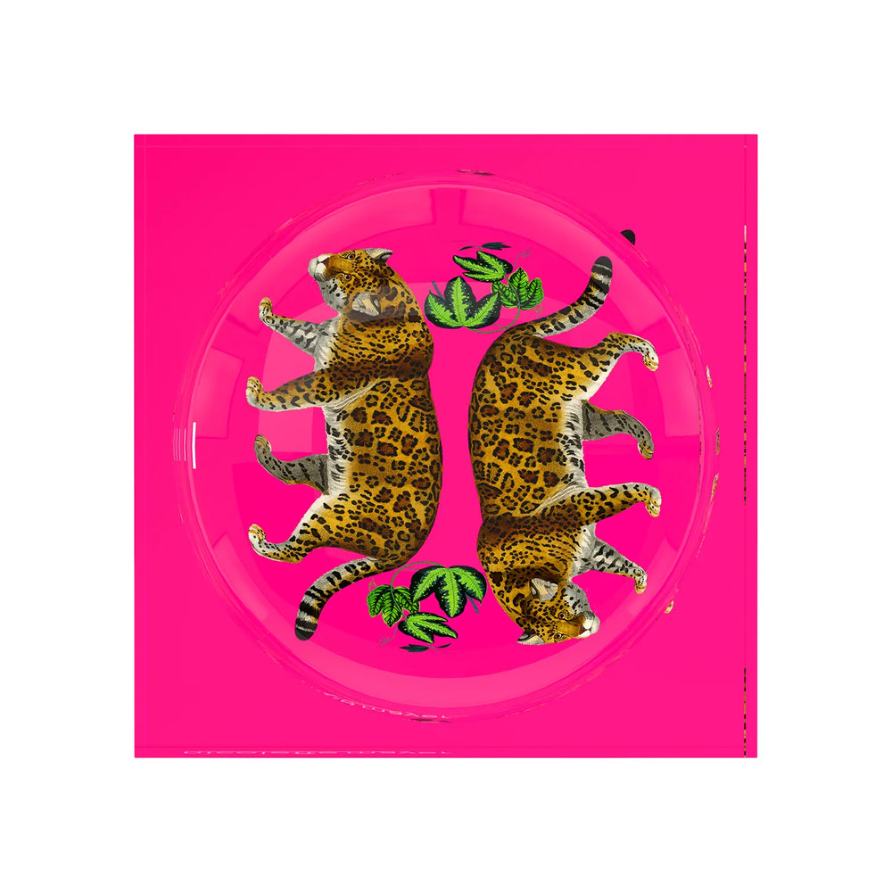 Nicolette Meyer Acrylic Catchall Dish - "Hot Pink Leopard" - View 2