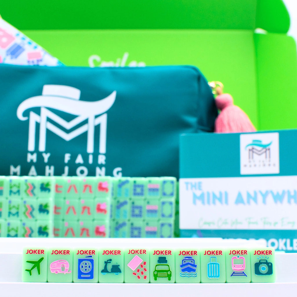 My Fair Mahjong Mini Mahjong Travel Set - Teal